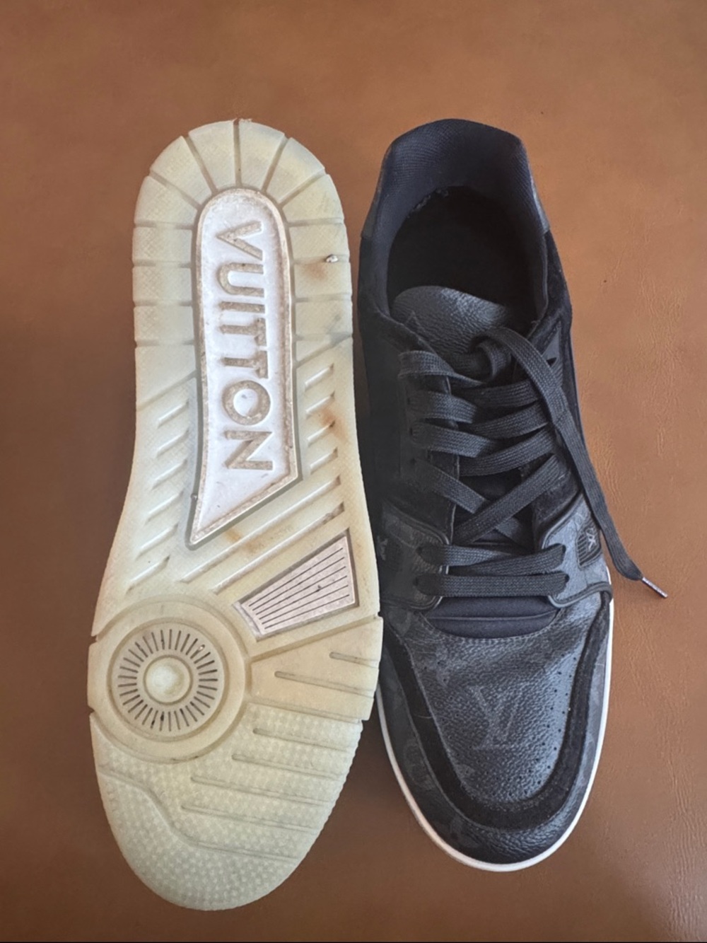 Louis Vuitton Black Monogram Low-Top Sneakers - Picture 3 of 4